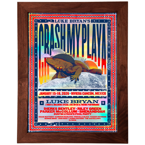 Framed Crash My Playa 2026 Lineup Foil Variant Poster