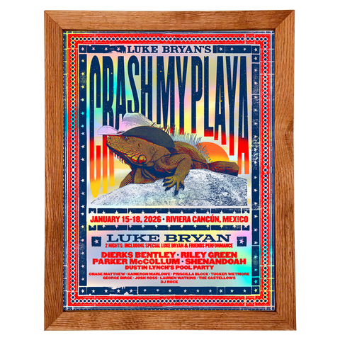 Framed Crash My Playa 2026 Lineup Foil Variant Poster